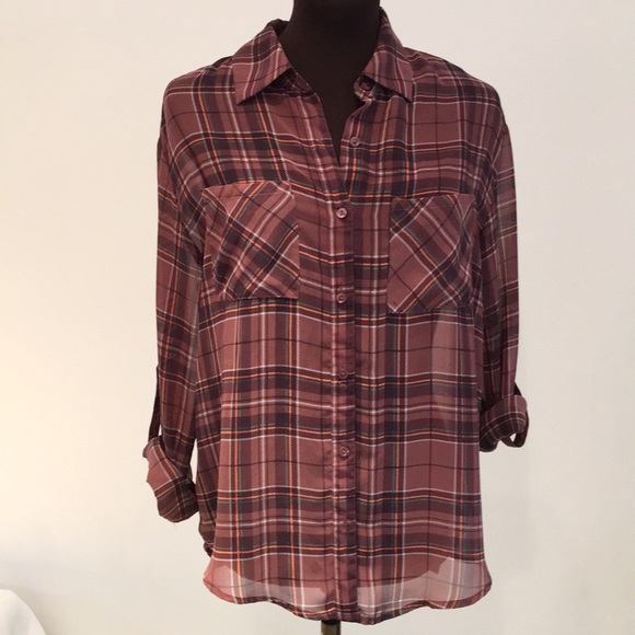 Decree Tops - Decree plaid blouse size medium